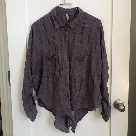 Free People linen button down top - Picture 1 of 4